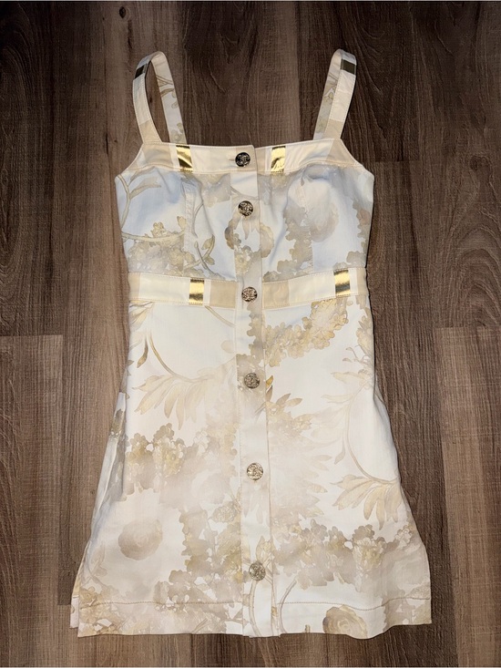 CHANEL Dresses & Skirts - Ivory and Gold Floral Button-Front Mini Dress CHANEL dress
